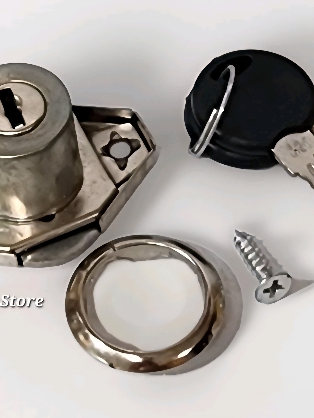 Black Cam Lock with Keys and Silver Trim - Home Accents
